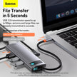 Baseus Metal Gleam Series 8-in-1 Multifunctional Type-C HUB Docking Station - Grey - TrendyGoods
