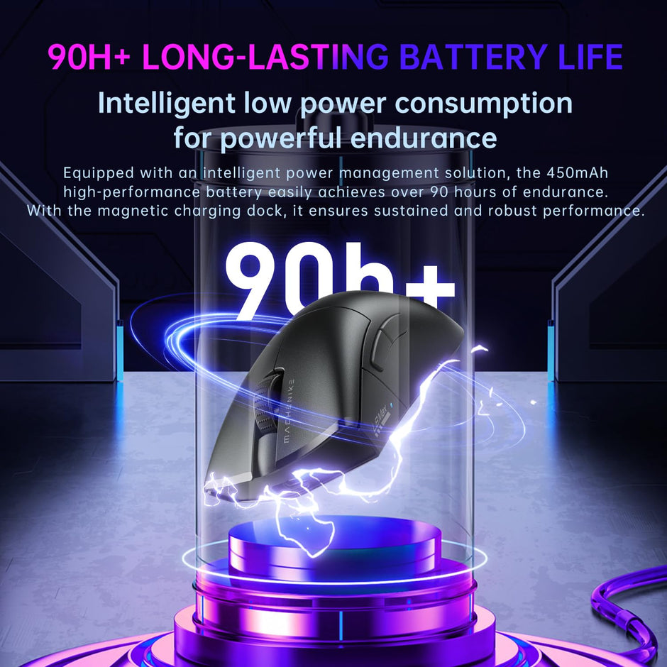 Machenike L8 Max Wireless Gaming Mouse with Charging Station - Black - TrendyGoods