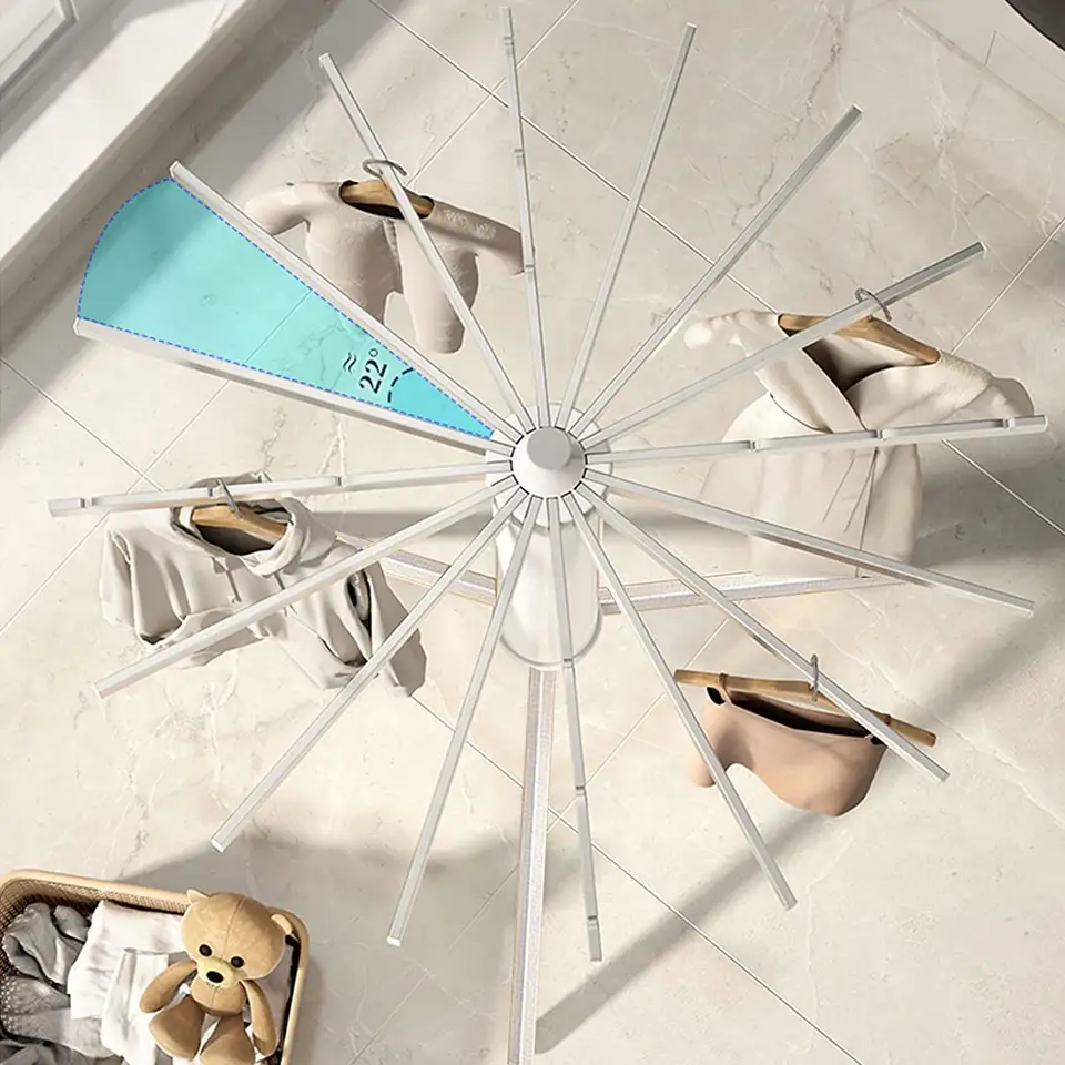 Foldable Clothes Drying Stand with 16 Foldable Rods - TrendyGoods