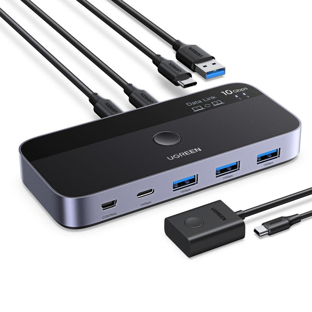 Ugreen USB Switch USB-C & USB-A 10Gbps | KVM Switch, Gray