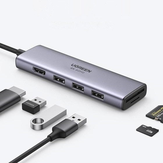 Ugreen CM511 USB-C Hub | 3x USB 3.2, HDMI 4K 60Hz, SD & TF Reader, MacBook