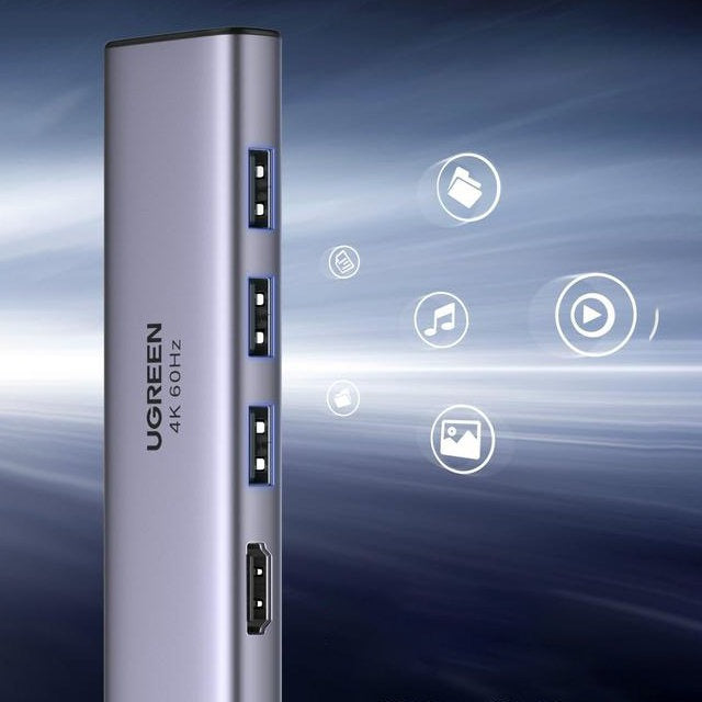 Ugreen CM511 USB-C Hub | 3x USB 3.2, HDMI 4K 60Hz, SD & TF Reader, MacBook